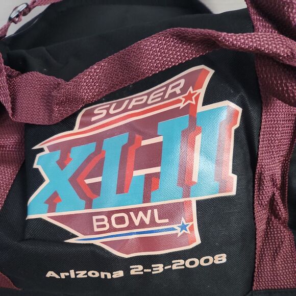 NFL Super Bowl XLII 42 Giants Duffle Bag Who wants it more Vtg 2008 Collectible - Picture 6 of 12